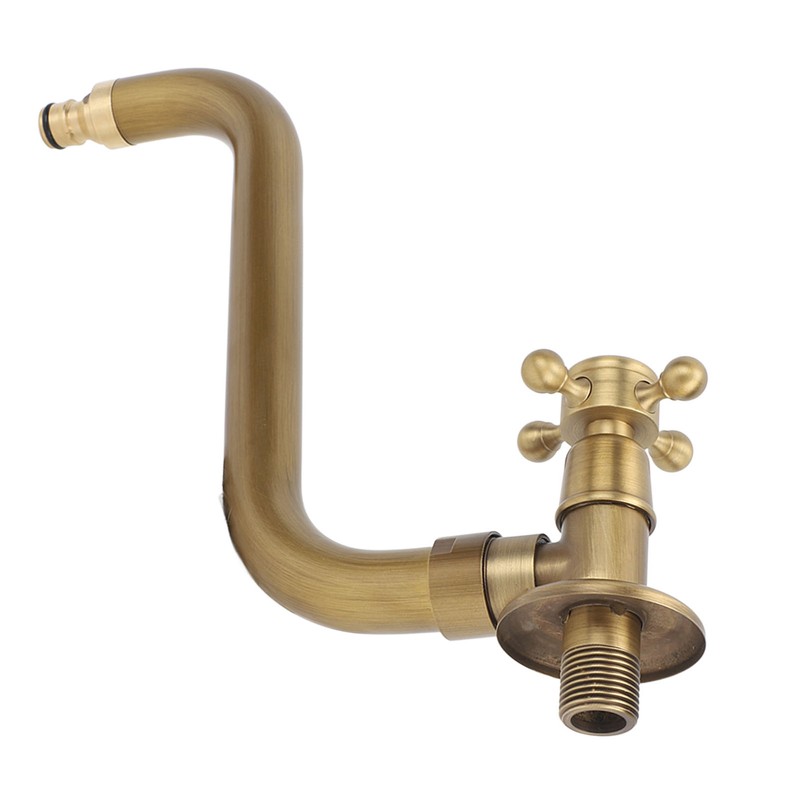 S Spout Antique Wall Mounted Faucet Single Cold Anti Freeze