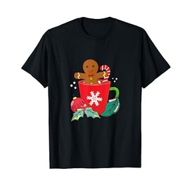 Gingerbread In Hot Cocoa Mug Christmas Holiday Fun Costume T-Shirt