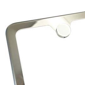 Color: Chrome - License Plate Screws - Stainless Steel, Set of 4 Fasteners - for Front or Rear License Plates, Frames or Covers on Cars, Trucks, SUVs - Rustproof, Self Tapping and M6 Screws Metal caps