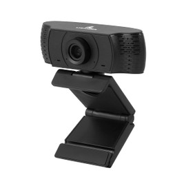 LYCANDER USB Webcam with Built-in Microphone, 720p High Definition (HD), 30fps, All Black, for Desktop, Laptop, Windows, Mac, Linux, Online Meetings, Streaming, Video Chats