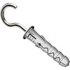 M10 x 50mm C Shaped Hook Expansion Wall Plug with Screw Wall Hanger (Pack of 6)
