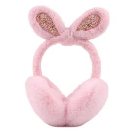 Yuoahcn Toddler Kids Winter Earmuffs Girl Warm Ear Muffs Baby Girls Plush Ear Warmers Cute Ear Covers Headband 3-8Y (Rabbit-ears Pink)