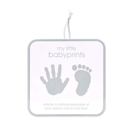 Pearhead My Little Babyprints, Handprint or Footprint Impression Kit and Keepsake Tin Perfect for Capturing Baby's Print, Grey Chevron
