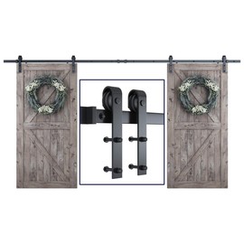 SMARTSTANDARD Double Sliding Barn Door Hardware Kit