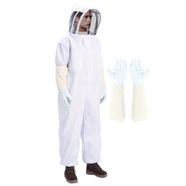 𝙐𝙥𝙜𝙧𝙖𝙙𝙚 Bee Keeper Suit for Men/Women,Bee Suits for Men/Women Ting Proof,Comes with Gloves and Ventilated Hood,Ldeal for Backyard Beekeeping/Bee Catching,Multiple Size Options,XXL-5'11"-6'3"