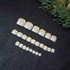 Carufin Pack of 24 Square Flowers False Nails Glitter Shiny