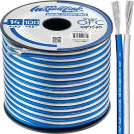 Install Link 14 Gauge Speaker Wire for Marine/Boat, Golf Cart or Off-Road Vehicle Audio Cable, 100ft, Tinned OFC