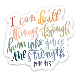 Swaygirls Christian magnet | Religious magnets | Faith fridge magnets | Bible verse quotes | Philippians 4:13 | All things through Christ