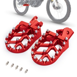 IUVWISN Electric Dirt Bike Wider Foot Pegs Footpegs CNC for Surron Sur Ron LBX ERide Pro SS 2.0 3.0 E-Ride Pro SR/S 79Bike Falcon GT Ventus One Talaria Sting MX3/R MX4 Red