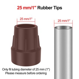 supregear Walking Cane Tips, (1", 6-Pack) Heavy Duty 1 Inch Crutch Tips -Replacement Rubber Leg Tips for Canes, Walking Sticks, Crutches and Walkers (Brown, 25mm)