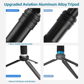 AuyKoo Selfie Stick Tripod for GoPro, Waterproof Aluminum Alloy Pole, Lightweight Adjustable Monopod with Rotating Clip and Tripod Stand for for GoPro 12/11/10/9/8/7/6, DJI Osmo Action Camera,phone