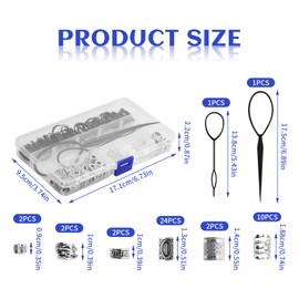 Kioiner Viking Beard Beads Kit, 44 Pcs Metal Norse Viking Rune Beads with Quick Beader and Rubber Bands, Hair Beard Beads for Hair Beard Braiding Jewelry Bracelet Pendant Necklace Jewelry DIY