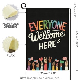 12x18 Inch Everyone is Welcome Here Garden Flag with Double Sided, Funny Garden Flag for Home and Patio Enhances Curb Appeal, Perfect for Welcoming Guests to Your Garden