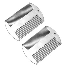 2Pcs Stainless Steel Beard Comb Credit Card Size Men Anti-Static Portable Wallet Comb Men Hair Comb Double Teeth Easy Clean Silver