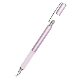 Owtec OWL-TPSE10-PU 2-Way Stylus Pen with 1 Refill, Disc Shape/Conductive Fiber, Clip on Cap, Pale Iris