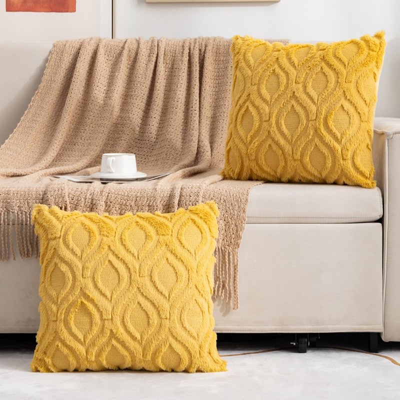 ETASOP Decorative Throw Pillow Covers with Inserts 18x18, Soft Plush