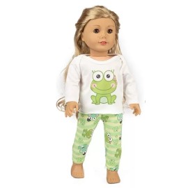 JustAskJoyce Collection Nightwear, Sweet Miss Frog Pajama's, Designed for American Girl Dolls