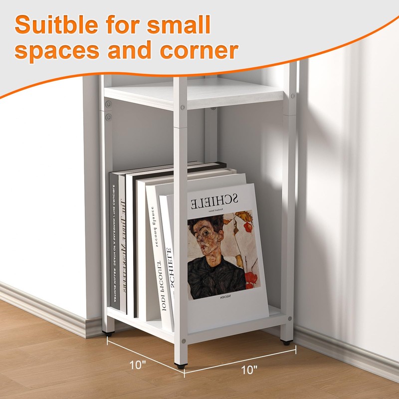 GHIMIGN 10" Wide Square Drink Table with Adjustable Feet -