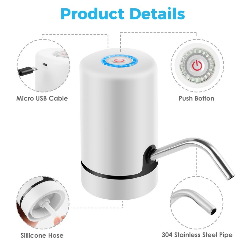 Water Table Pump, Cordless & Rechargeable Water Pump for Kids,
