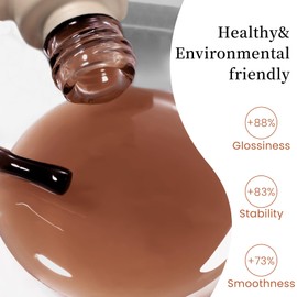 MAYCHAO Jelly Gel Nail Polish -15ML Nude Brown Jelly Gel Polish Soak Off UV LED Sheer Brown Nail Polish for DIY Manicure Home Salon Nail Art, 0.5 OZ