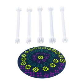 GEOCCI Flower Petal Tools for dot Painting, 10 Petal Dotting Tool, Double Sided Flower Tools, Floral Stamps for Card Making.