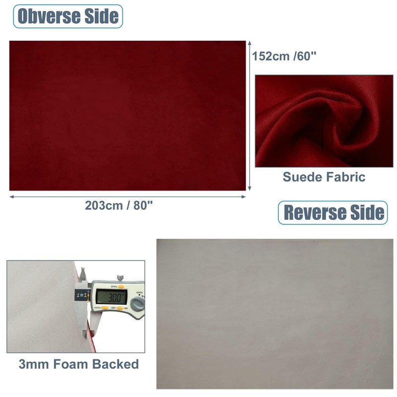 X AUTOHAUX Suede Headliner Fabric 80" Length x 60" Width