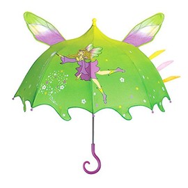 Kidorable Green Fairy Umbrella for Girls w/Fun Magic Wand Handle Pop-Out Wings Fairy Dust 1 Size