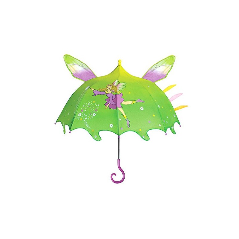 Kidorable Green Fairy Umbrella for Girls w/Fun Magic Wand Handle