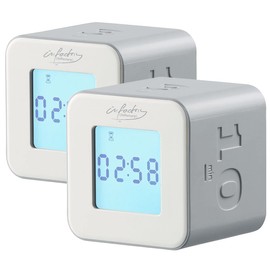 infactory Tea clock: Set of 2 digital timer cubes with 4 times, 6 x 6 x 5.5 cm (cube timer, sports watches, chess games)