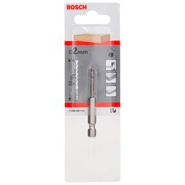Bosch 2608595518 Hex Shank Wood Drill Bit, 2mm x 24mm x 62mm, Silver