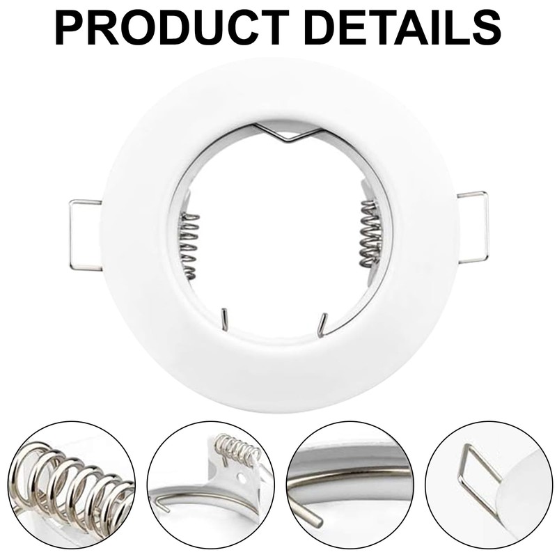 KingYH 8 Pack Recessed Light Frames Set GU10 MR16 Round