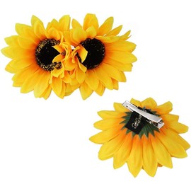 3Pcs Sunflower Headband, Simulation Yellow Floral Fall Sunflower Hair Clips Hairpin Hair Clamp Barrettes Headwear Hair Styling Accessories for Party Beach Vacation Wedding Bridal Women Girls