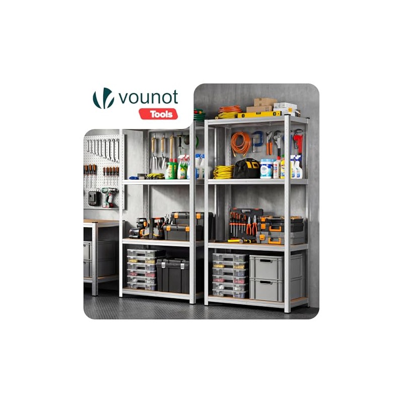 VOUNOT® Heavy-Duty Shelving Unit Set of 2 Shelving Units Basement