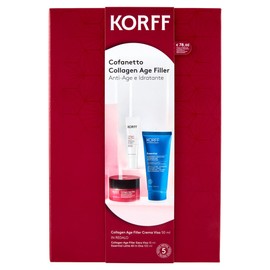 Korff Collagen Age Filler Gift Set, Anti-Age Moisturising, Collagen Age Filler Face Cream 50 ml, Collagen Age Filler Face Serum 10 ml and Essential All in One Milk 100 ml
