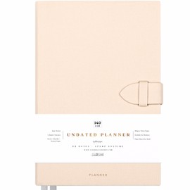 Scribble & Dot® A5 Weekly Planner Notebook | Undated To Do List Notebook 52 weeks of Daily Planner tracking for Daily Life, Work, Students | Cushioned Cover - Beige