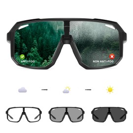 KAPVOE Bicycle Glasses, Self-tinting Men's Photochromic MTB Glasses, Sports Glasses, Road Bike Glasses, Women's Sports Sunglasses for Cycling Glasses, Clear Mountain Bike Sunglasses, Running Glasses,