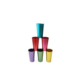 Retro Aluminum Tumblers - 6 cups - 14oz - By Trademark Innovations (Assorted Colors)
