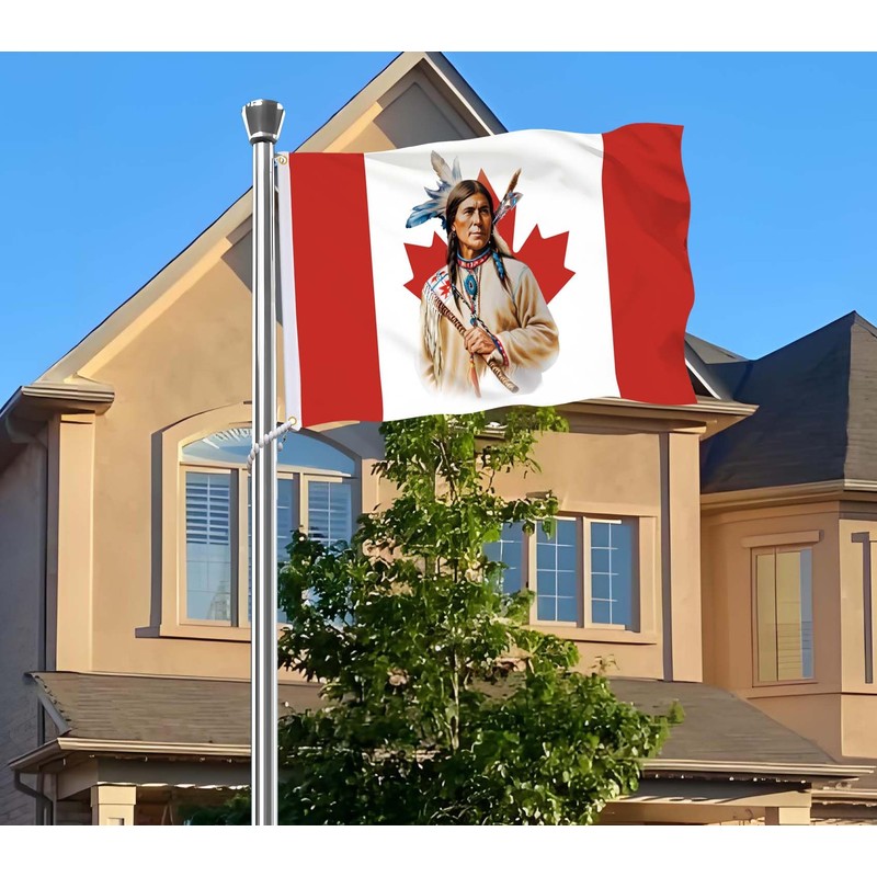 Canada Native American Flag,3x5 FT First Nations Leader Indian Flag,36x60