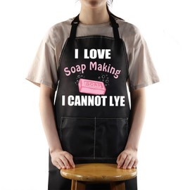 MYSOMY Soap Maker Apron Soap Making Gifts i Love Soap Making i Cannot Lye Homemade Soaping Gifts (I Love Soap Making I Cannot Lye Apron)