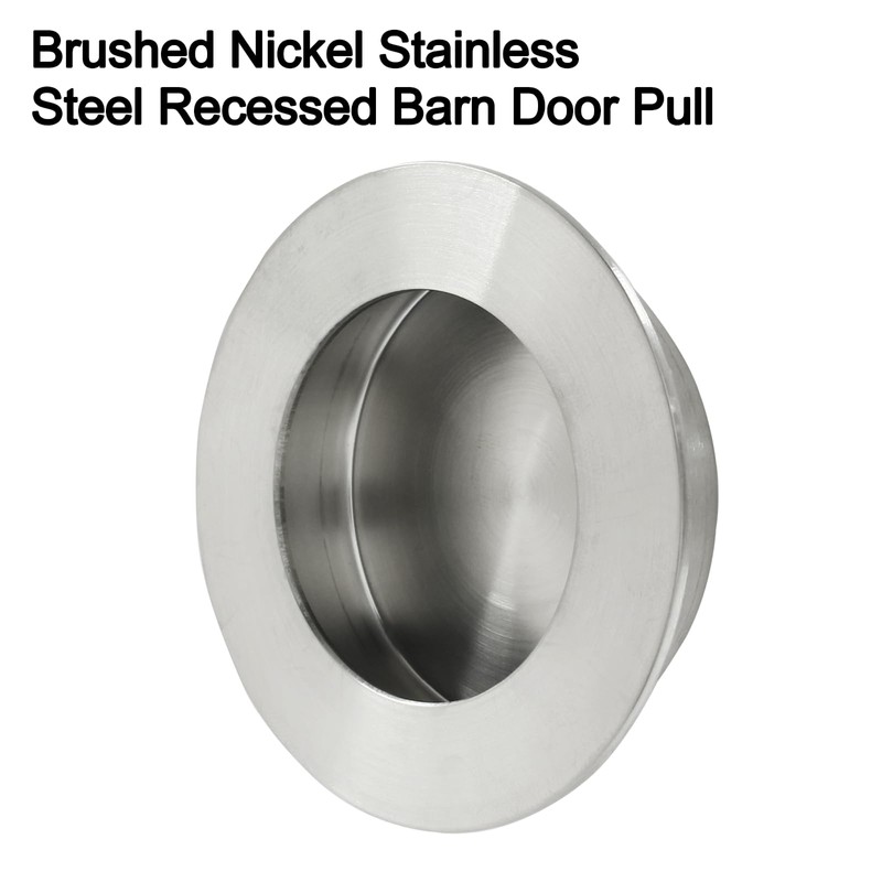 suiwotin 2pcs Round Recessed Pull, Brushed Nickel Flush Pull Handle,