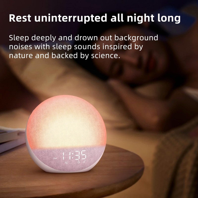 Odokee Sunrise Alarm Clock White Noise Machine: Natural Wake Up