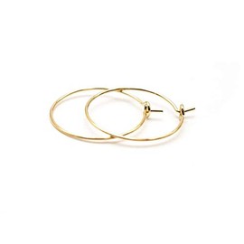 Vintageparts Creole Earrings Gold-Plated Brass 19 mm Pack of 4 Jewellery DIY Girls Women Unisex