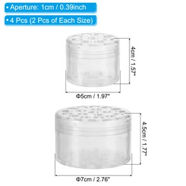 PATIKIL Spiral Flower Stem Holder, 4 Pcs Spiral Stem Holder Small & Large Spiral Ikebana Stem Holder for DIY Flower Vases Decoration, Clear