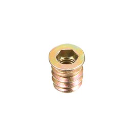 sourcing map Pack of 50 Wooden Furniture M6 x 13 mm Threaded Insert Nuts Interface Hex Drive