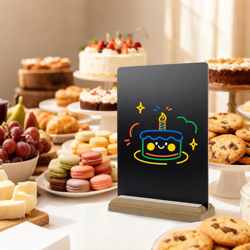 8 Pack 6x8 Inch Small Chalkboard Signs with Stand,Double-Sided Tabletop