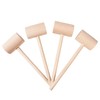 4Pcs Wooden Hammers, Natural Hardwood Crab Lobster Seafood Mallets