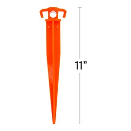 ASR Outdoor 8pk Orange Heavy Duty ABS Plastic Tent Stakes Ground Anchor Camping Essentials, 11 Inch