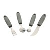 4pcs Adaptive Utensils Knife Fork Spoons Weighted Wide Handles Grey