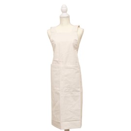 Fuji Boeki 17654 Apron Work Apron, Width 24.8 x Height 37.4 inches (63 x 95 cm), Cotton, 100% Cotton, Washable, Unisex, Solid Color, With Pockets