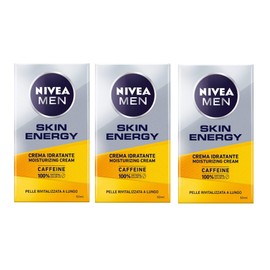 NIVEA MEN Skin Energy Feuchtigkeitsspendende Gesichtscreme im 3er Pack (3 x 50 ml), vitalisierende Gesichtscreme für Herren, energetisierende Gesichtscreme, angereichert mit 100% natürlichem Koffein